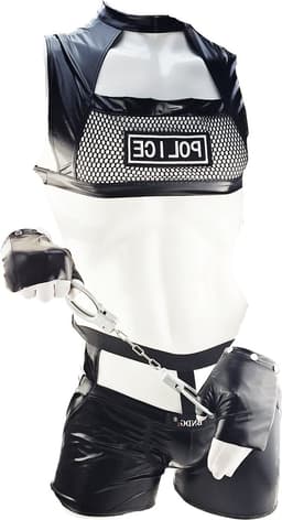 BNDGx® Sexy Cosplay Rollenspel kleding - Onesize - outfit heren Politie zwart wit set — thumbnail 5