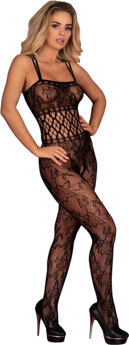 Livco Corsetti - Erotische Bodystocking / Catsuit met Open Kruis - Sexy Lingerie - Erotische Lingerie - Maat S t/m L - Junonna — thumbnail 1