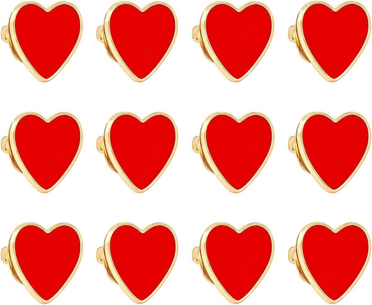 Broches, hart, pins, speld hart, pin broches, voor kleding, carnaval, vrede, muzikant, voor tas, jas, festival, bruiloft, verjaardag — afbeelding 1