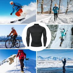 Thermo-onderhemd voor heren, warm, ademend, met lange mouwen, winter, functioneel ondergoed, skiondergoed, flexibel, zacht, thermoshirt voor outdoor sport — thumbnail 5