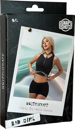 Bad Girl - #witchcraft - Fetish Harnasje met Kettingen - Maat S/L - Verstelbaar — thumbnail 4
