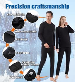 Thermisch ondergoed voor heren/ultrazachte thermische leggings,basislaag wintersportleggings,lange hygroscopische thermische herenkleding voor hardlopen en skiën — thumbnail 4