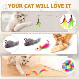 Interactief kattenspeelgoed, hengel voor katten met zuignappen, kattenspeelgoed voor jacht, spelen en training thuis — thumbnail 3