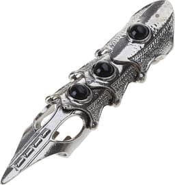 Punk Skelet Handschoen Verstelbare Metalen Vingerklauw Skelet Volledige Vingerringen voor Halloween Cosplay en Feest — thumbnail 2