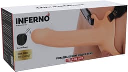 Hidden Desire Strap-ons Siliconen Met Afstandsbediening - Hollow Penis Strapon Vibrating 20cm - Huid — thumbnail 2