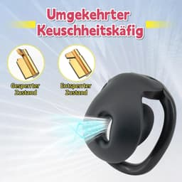 Penisklem met 4 ringen en riem, 3D-geprint, 2 sleutelsets — thumbnail 3