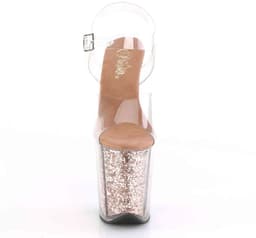 Pleaser - FLAMINGO-808G Sandaal met enkelband, Paaldans schoenen - Paaldans schoenen - 39 Shoes - Roze/Transparant — thumbnail 2