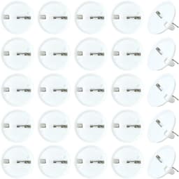 80 stuks blanco broche basispin badge blanks 1,85 cm witte plastic platte ronde schijfknop Corsage reversspeldjes omlijsting trays cabochon instellingen voor sieraden maken doe-het-zelf — thumbnail 1
