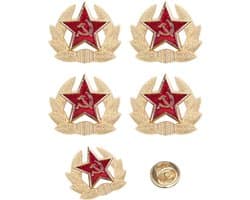 5 stuks rode ster hamer tarwearen sikkelcommunist badge mode vrijheid gelijkheid pin Russische geschenken Sovjet-Unie broches voor vrouwen mannen