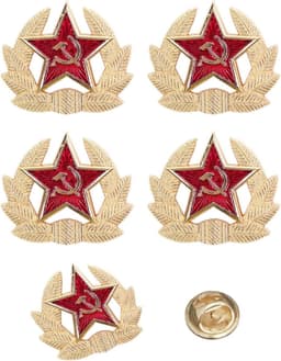 5 stuks rode ster hamer tarwearen sikkelcommunist badge mode vrijheid gelijkheid pin Russische geschenken Sovjet-Unie broches voor vrouwen mannen — thumbnail 1