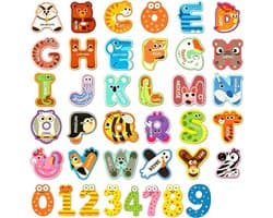Magnetische letters, letters magneten kinderen, letterspel, 26 magnetische letters en 10 cijfers voor kinderen, pedagogisch educatief speelgoed voor peuters