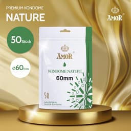 AMOR Nature 60 mm condooms 50-pack | Premium natuurkleurig | gevoelsecht flinterdun | 0,07 mm wanddikte — thumbnail 2