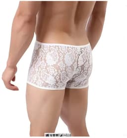 Witte Heren Boxer met Kant en Elastisch Materiaal - Comfortabel Ondergoed voor Dagelijks Gebruik in Maten XS tot XL — thumbnail 2