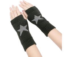 Y2K Vingerloze Star Gedrukt Gebreide Handschoenen voor Vrouwen Mannen Herfst Winter Warme Handschoenen Kleding Gebreide Outdoor Rijden