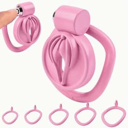 Adultshop - mini peniskooi pussy - Kuisheidskooi met Vagina Design | 5 Ringen & Slot - roze — thumbnail 1