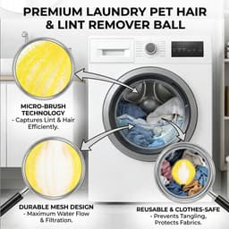 8 stuks herbruikbare haarvangers voor wasmachine – verwijdert dierenharen, haren en pluisjes uit de was, zacht voor textiel, met herbruikbare ballen — thumbnail 3
