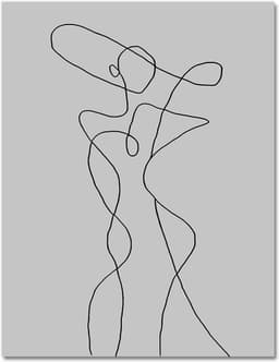 Abstracte Lijntekening Muur Art - Gezicht Vrouw Lichaam - Woonkamer Decor - Canvas Schilderij - 40x60cmx2 - Niet gespecificeerd — thumbnail 5