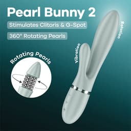 Satisfyer Pearl Bunny 2 | Rabbit Vibrator met roterende kralen | 360° g-spot stimulatie & clitorisvibratie | 24 programma's | waterdichte toys voor vrouwen — thumbnail 4