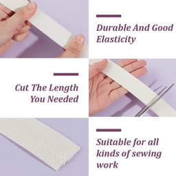 Elastische band keperstof brede elastische band 2,55 cm beige dubbelzijdige keperstof geweven elastieken band polyester garen elastieken band voor naaien broek rok — thumbnail 3