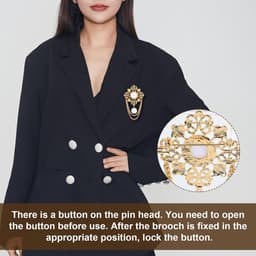 Broches, Gouden Retro Hof Parel Corsage Pin Vintage Ronde Parel Filigree Bloemenketting Kwast Broches Revers Spelden voor Vrouwen — thumbnail 3