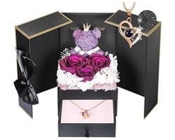 Eeuwige rozenblaadjes met teddybeer - Perfect cadeau voor vrouwen en vriendinnen