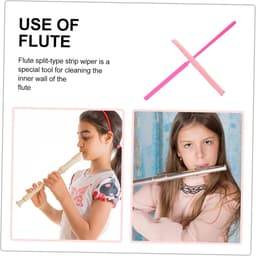 Fluit Reiniger - Blokfluit Accessoires - Muziek Instrument Onderhoud - Zachte Reiniging - 35.5 cm Lengte - Roze — thumbnail 3