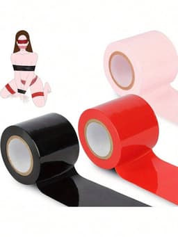 BDSM - Bondage Tape / Touw Zwart – SM Accessoire - 15 Meter – No Stick Statische Tape – Huidvriendelijk & Veilig voor Volwassenen — thumbnail 5