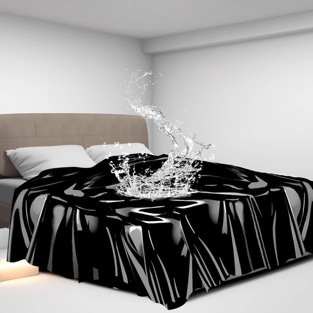 Oneay BDSM Waterdichte Sekslakens Seksspeeltjes, Vlekbestendige Lakens voor Seksspelletjes, Herbruikbare Speellakens Seksmeubels voor de Slaapkamer, Seksartikelen voor Volwassenen voor Koppels Kinky (Zwart,1*1,6m) — afbeelding 1