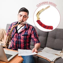Saxofoon Reiniger - Houtblaas Accessoire - Instrument Onderhoud - Flexibele Reiniging - 30 x 3 cm - Niet gespecificeerd — thumbnail 2