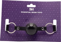 Smart Moves - Ball Gag - Siliconen Bal - PU Lederen Band - Zwart — thumbnail 3