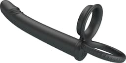 Pretty Love - Moses - Dildo met Cockring en Scrotumring - Zwart — thumbnail 4