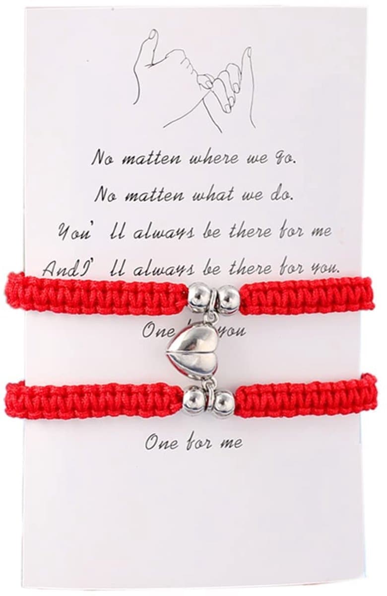 SPHProducts - Magneetarmband voor koppels - Wederzijdse aantrekkingskracht - Perfect cadeau voor hem of haar - Rood - Liefdesbedelarmbanden - Sieraden ... — afbeelding 1