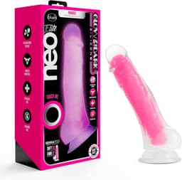 Blush - NEO Elite - Paradise - Glow In The Dark - silicone dual density dildo - roze — thumbnail 5