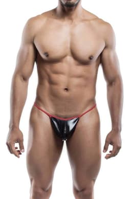 La Nuita Zwarte Tanga Heren - Sexy String met Ledereffect - Premium Ondergoed (XS t/m XL) — thumbnail 1