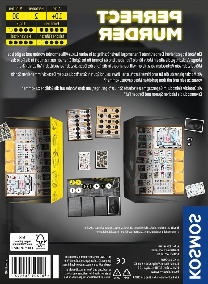 Spannend Duel Spel - Raadspel - Logica Puzzelen - Twee Rollen - 9 Verdachten - Wit — afbeelding 1