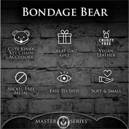 XR Brands AH118 - Gagged Teddy Bear Keychain - Brown — thumbnail 8