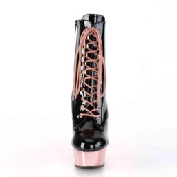 Pleaser Enkellaars -36 Shoes- DELIGHT-1020 Zwart/Roze — thumbnail 2
