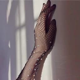Visnet Handschoenen met Strass Steentjes - Zwart - One Size — thumbnail 2
