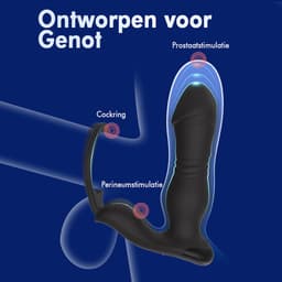 IntiMate® P SpotPleaser - Prostaat Stimulator voor Mannen - Luxe Anale Vibrator met Dubbele Penisringen - 3 in 1 Geavanceerde Buttplug - Vibrerende Dildo met Cockring - Prostaat Massager Sex Toys voor Mannen - Stotende Buttplug — thumbnail 6