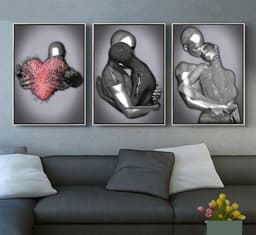 Set van 3 Romantische Abstracte Sculptuur Posters - Stijlvolle Wanddecoratie voor Stijlvol Interieur — thumbnail 4