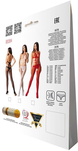Passion - Woman Bs084 White Bodystocking One Size — thumbnail 4