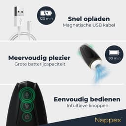 Masturbator voor Man - Nappex™ Branco Automatische Blowjob Simulator [Discreet Verzonden] - 16 Stille Zuig- en Vibratiestanden - Uitneembare Binnenhoes - Pocket Pussy Electrisch - Sex Toys voor Mannen en Koppels - Kunstvagina - Seksspeeltjes - Zwart — thumbnail 6