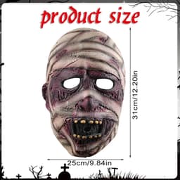 Realistisch Mummie Halloween Masker - Eng Verbandgezicht Volledige Gezichtscover voor Feest & Cosplay — thumbnail 3