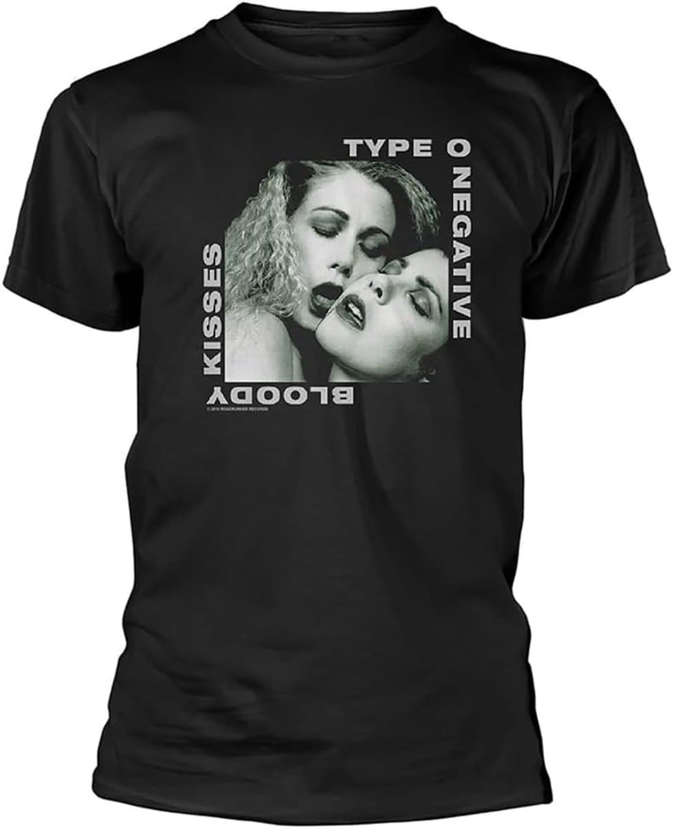 Type O Negative Bloody Kisses T-shirt Zwart 100% Katoen — afbeelding 1