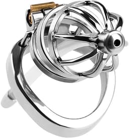 Fixxx - Ethan - Kuisheidskooi met Holle Penisplug - Zilver - Twee Diameters 45 mm — thumbnail 1