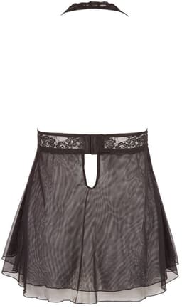 Cottelli Plus Size –  Nacht Jurk Babydoll Variant Leukste Cadeau in het Donker voor Partner – Maat XL – Zwart — thumbnail 2