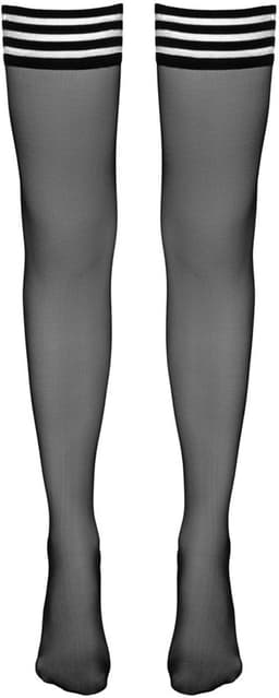 Cottelli Collection – Sensuele Kousen voor Gestreepte Look voor Ondeugende Uitstraling – Maat L - Zwart — thumbnail 2