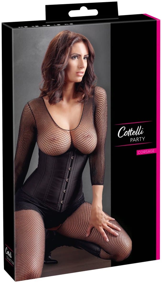 Cottelli Collection – Boezemvrije Korset voor Onderstreping Vrouwelijkheid Gemakkelijk en Seductief – Maat M – Zwart — afbeelding 1