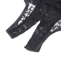 Zeloria Kanten Slip met Open Kruis – Zwart – Dames Lingerie Slip met Stretch – XL — thumbnail 7