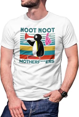 Grappig Pingu Meme 'Noot Noot' Klassiek T-Shirt voor Heren — thumbnail 1